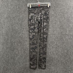 Spanx Leggings Womens Small Black Camo High Rise Shaping Activewear Yoga 20185R